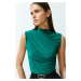 Trendyol Green Zero Sleeve Gathered, Fitted, Flexible Knitted Blouse