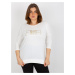 Women's blouse plus size with 3/4 sleeves - ecru