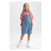 DEFACTO Girl's Jean Salopette Dress