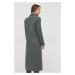 Vlnený kabát Patrizia Pepe šedá farba, prechodný, dvojradový
