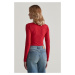 TRIČKO GANT SLIM COT/ELA LS SCOOP NECK TOP RUBY RED