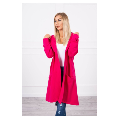 Oversize fuchsia cape with hood