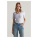 TRIČKO GANT SLIM COT/ELA SS SCOOP NECK TOP WHITE