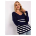 Women's oversize sweater in dark blue color