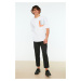 Trendyol Men's White Oversized Short Sleeve Printed T-Shirt with Pocket Printed 100% Cotton T-Sh
