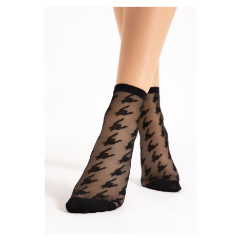 Čierne vzorované silonkové ponožky Rita 20 DEN Fiore