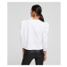 Mikina Karl Lagerfeld Puffy Sleeve Logo Sweatshirt Biela