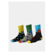 Sada troch párov vzorovaných ponožiek v čiernej a žltej farbe SAM 73