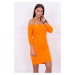 Fitted dress - ribbed orange neon