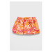 Dievčenská bavlnená sukňa United Colors of Benetton oranžová farba, mini, áčkový strih
