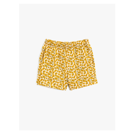 Koton Floral Mini Shorts With Pocket