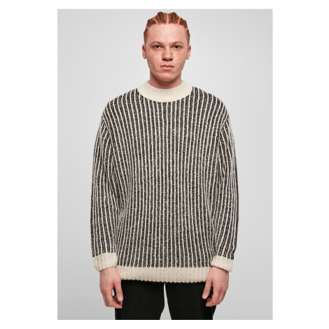 Oversized two-tone sweater white sand/black Urban Classics