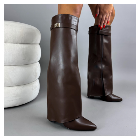 Hnedé vysoké čižmy iMóda