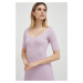 Šaty Guess fialová farba, mini, áčkový strih