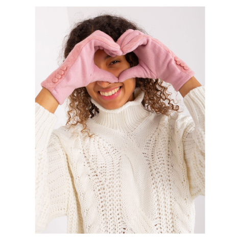 Light pink gloves with geometric pattern