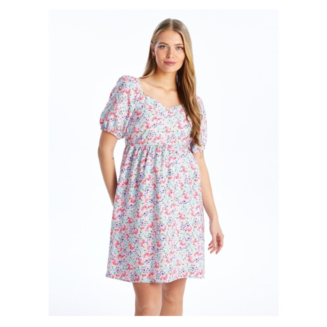 LC Waikiki V-neck Floral Short Sleeve Maternity Dress