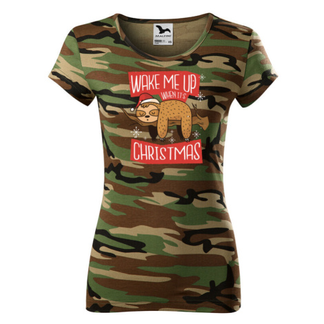 Dámské tričko Zobuďte ma až ked budú Vianoce - vianočné tričko