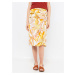 Yellow-cream patterned skirt CAMAIEU - Ladies