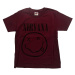 Nirvana tričko Grey Smiley Červená