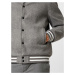 BURTON MENSWEAR LONDON Prechodná bunda 'Varsity'  sivá melírovaná / biela