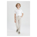 DEFACTO Boy's Standard Leg Linen Blended Trousers