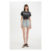 DEFACTO High Waist Cut-Out Jean Shorts