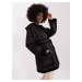 Black women's winter coat with pockets