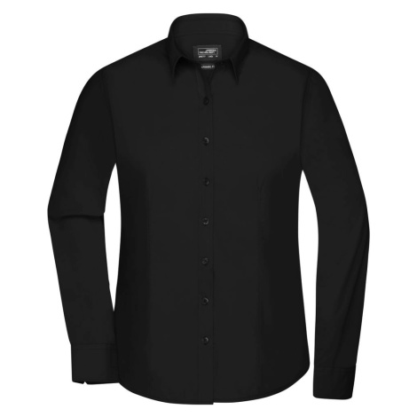 James & Nicholson Dámska košeľa s dlhým rukávom JN677 - Čierna