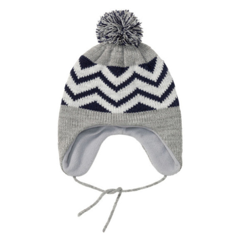 lupilu® Detská pletená čiapka (sivá/modrá)