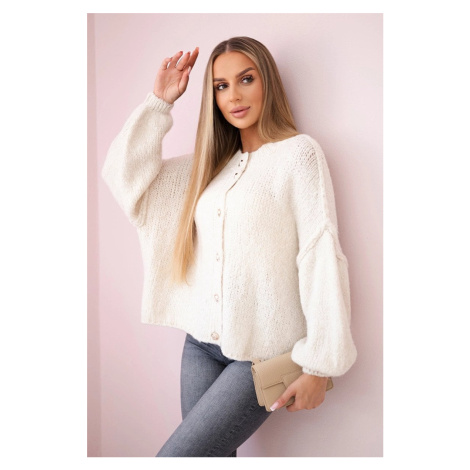 Wool sweater with decorative buttons light beige