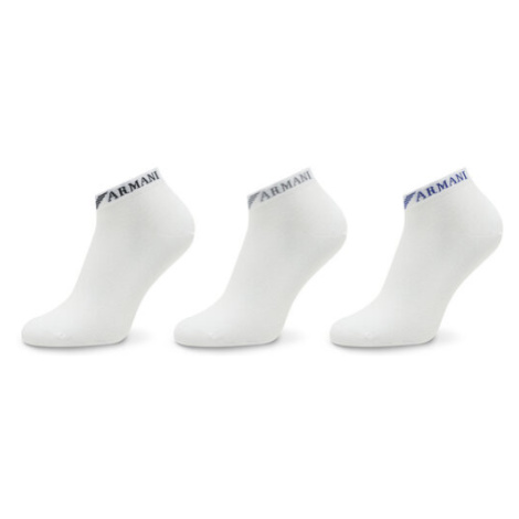 Emporio Armani Súprava 3 párov nízkych členkových ponožiek 300038 3R254 60210 Biela
