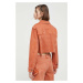 Rifľová bunda Guess Originals dámska, oranžová farba, prechodná