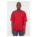 Trendyol Men's Red Basic Crew Neck Oversized/Wide Cut, Short Sleeved T-Shirt