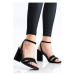 Dámske semišové sandále na širokom podpätku K2012501NE - Kylie crazy