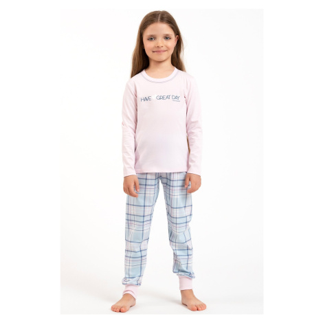 Dievčenské pyžamo Italian Fashion Glamour - bavlna Svetloružová-modrá