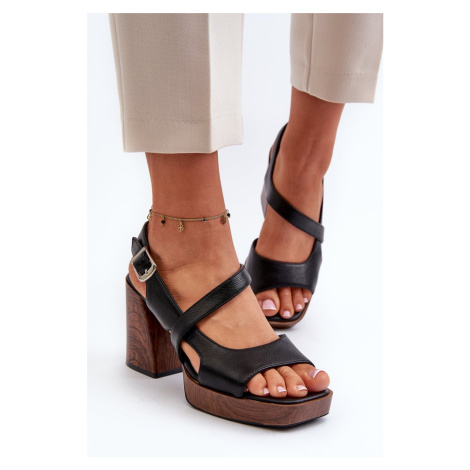 Women's High Heeled Sandals Sergio Leone Black