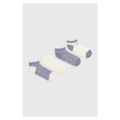 Ponožky Answear Lab 4-pak dámske, fialová farba