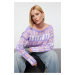 Trendyol Lilac Color Block Knitwear Sweater