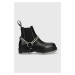 Kožené topánky chelsea Karl Lagerfeld Biker Ii dámske, čierna farba, na platforme,