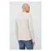 Bavlnený sveter Calvin Klein Jeans béžová farba