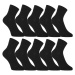 10PACK Styx ankle bamboo black socks