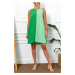 armonika Women's Light Green Block Sleeveless Dress