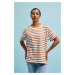 Women's striped T-shirt MOODO - brown