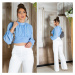 Sexy Summer Blouse cropped white Einheitsgroesse