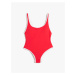 Koton Basic Swimwear U-Neck Piping Detailed with Straps.