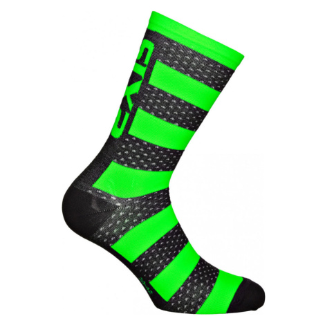SIX2 Cyklistické ponožky klasické - LUXURY MERINO - čierna/zelená