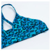 Dievčenský trojuholníkový vrchný diel plaviek Lizy 500 – leopardí vzor modrý