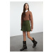 Trendyol Khaki Weave Short Skirt with Cargo Pocket