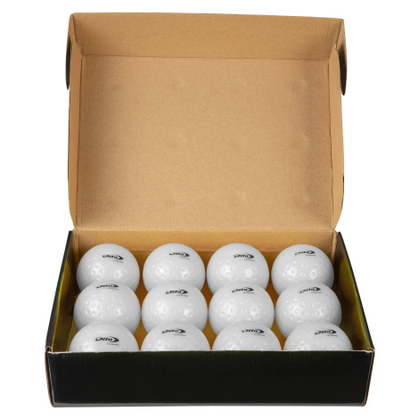 Loptičky na pozemný hokej s mikrootvormi Dimple biele 12 ks