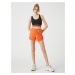 Koton Mini Sports Shorts with Embroidery Detail Tie Waist.